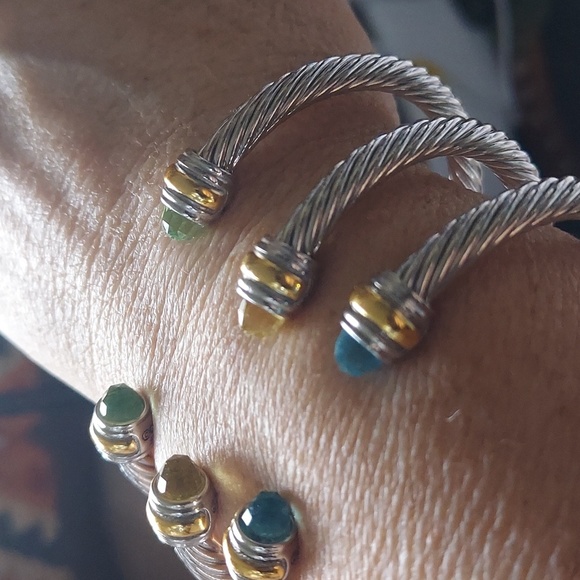 🌹David Yurman 5mm Cable Bracelets W Topaz, L - Picture 4 of 6